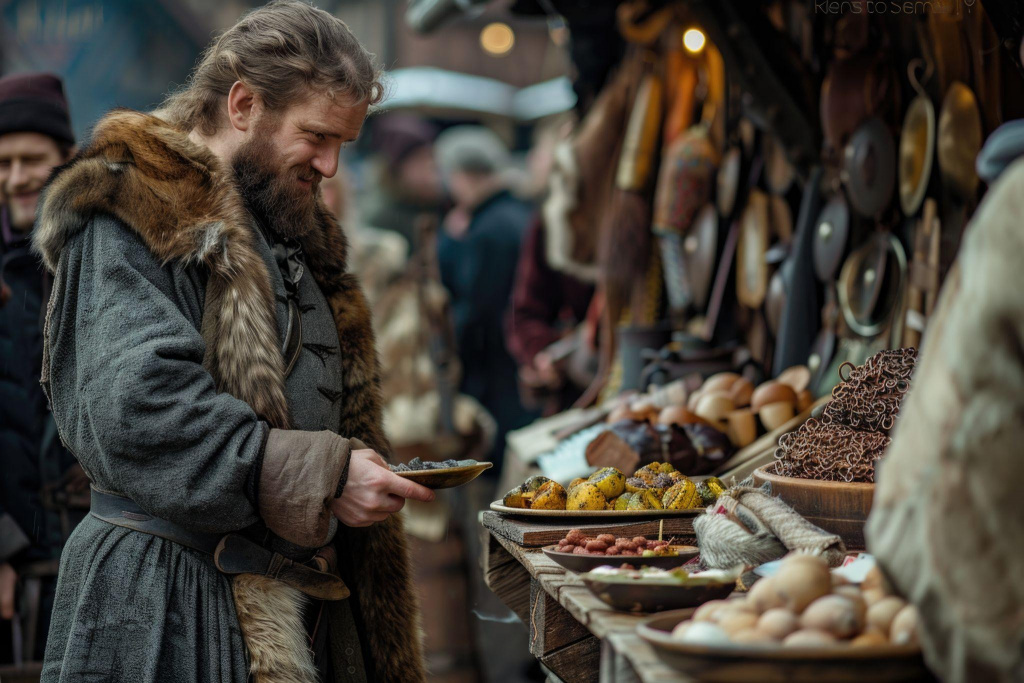 мужчина изучает прилавок